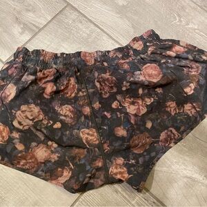 Lululemon Athletica Black and Floral Shorts